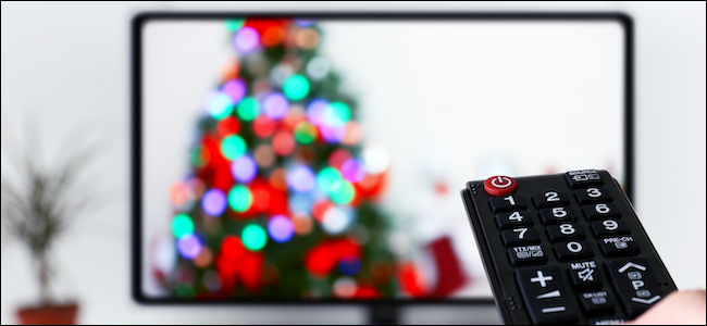 Christmas movie streaming on a TV