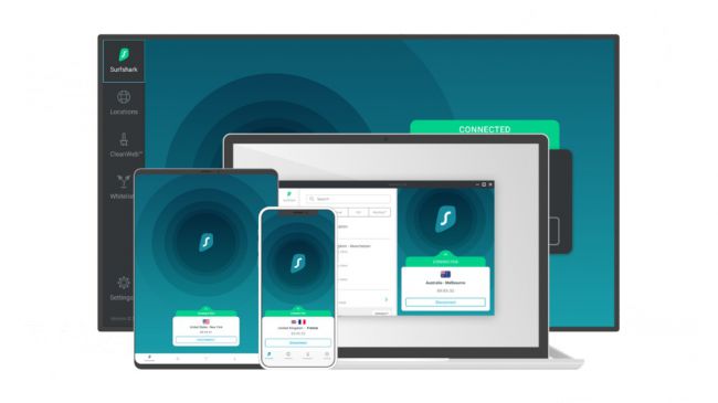 Devices displaying a Surfshark free trial vpn