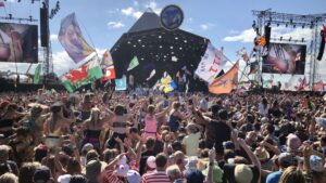 The Pyramid Stage at the Glastonbury Festival held at Worthy Farm, in Pilton, Somerset