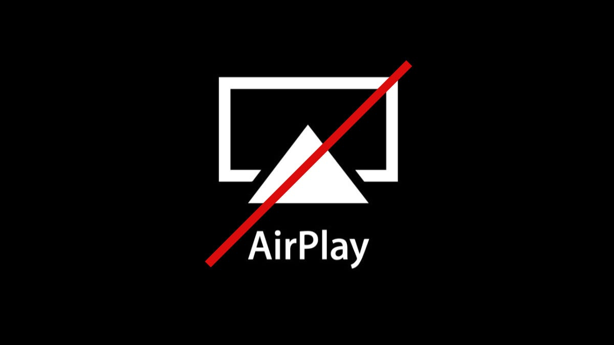 AirPlay logo with a red line through it