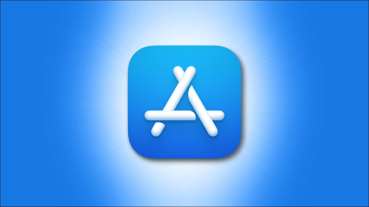 Apple Mac App Store Logo on a blue background