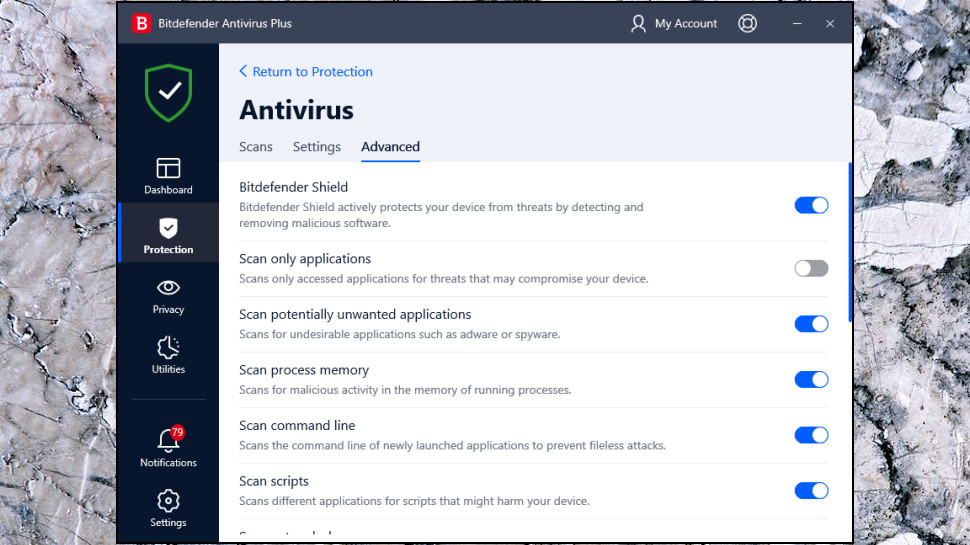 Bitdefender Antivirus Plus settings