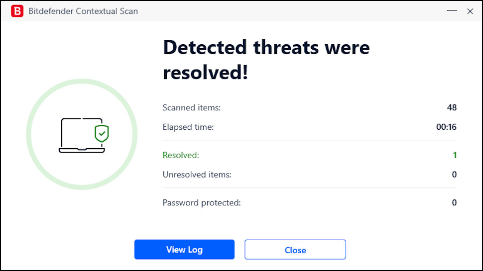 Bitdefender Antivirus Plus threat detection