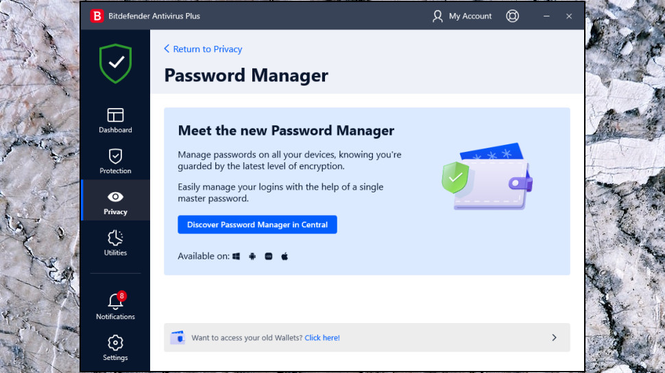 Bitdefender Antivirus Plus password manager