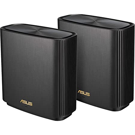 ASUS ZenWiFi AX6600 Tri-Band Mesh WiFi 6 System (XT8 2PK) - Whole Home Coverage up to 5500 sq.ft & 6+ rooms, AiMesh, Included Lifetime Internet Security, Easy Setup, 3 SSID, Parental Control, Black