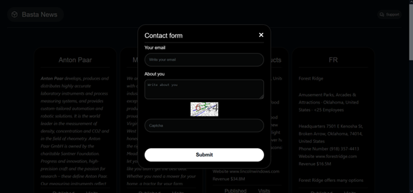 Black Basta contact form