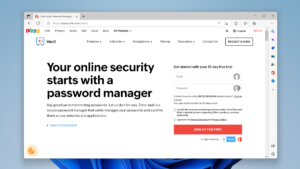 Website screenshot for Zoho Vault