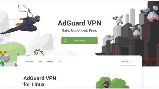AdGuard VPN official website screenshot