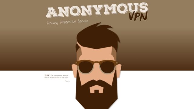 Anonymous VPN official website screenshot