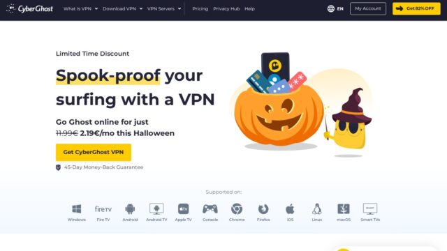CyberGhost official website screenshot