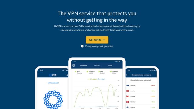 OVPN official website screenshot