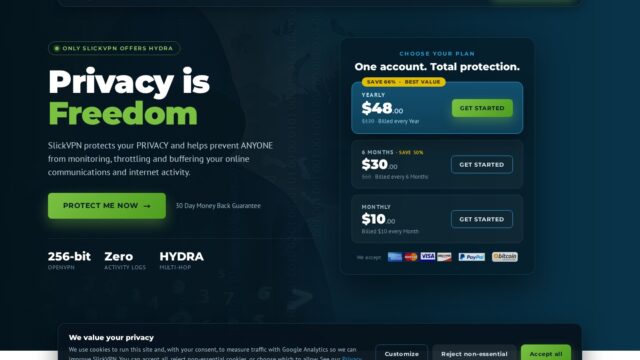SlickVPN official website screenshot