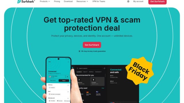 Surfshark official website screenshot