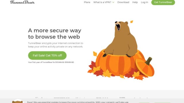 TunnelBear official website screenshot