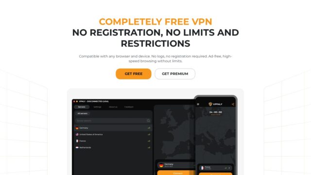 VPNLY official website screenshot